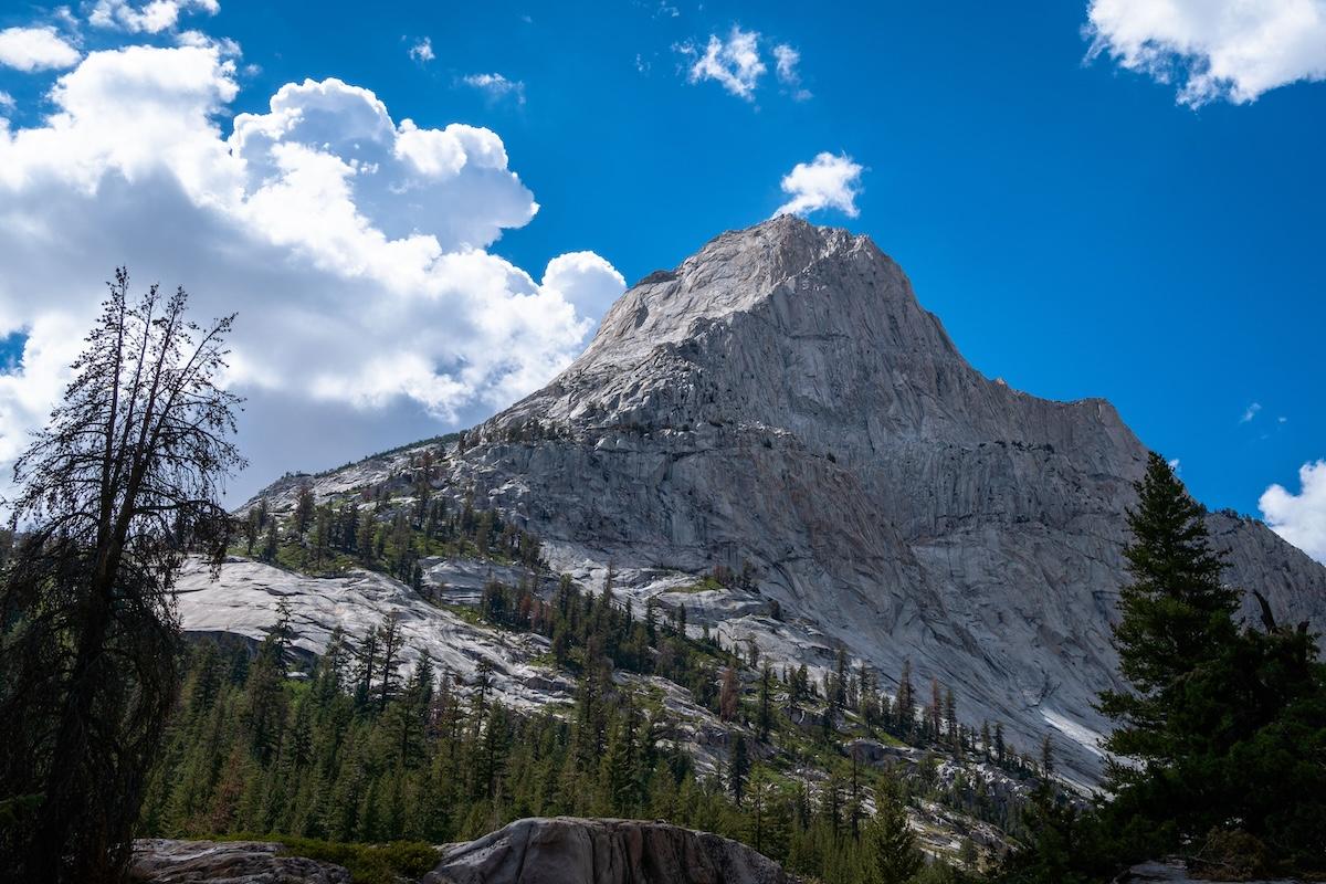 Large granite peak above the Middle Fork Kings River in Kings Canyon National Park
