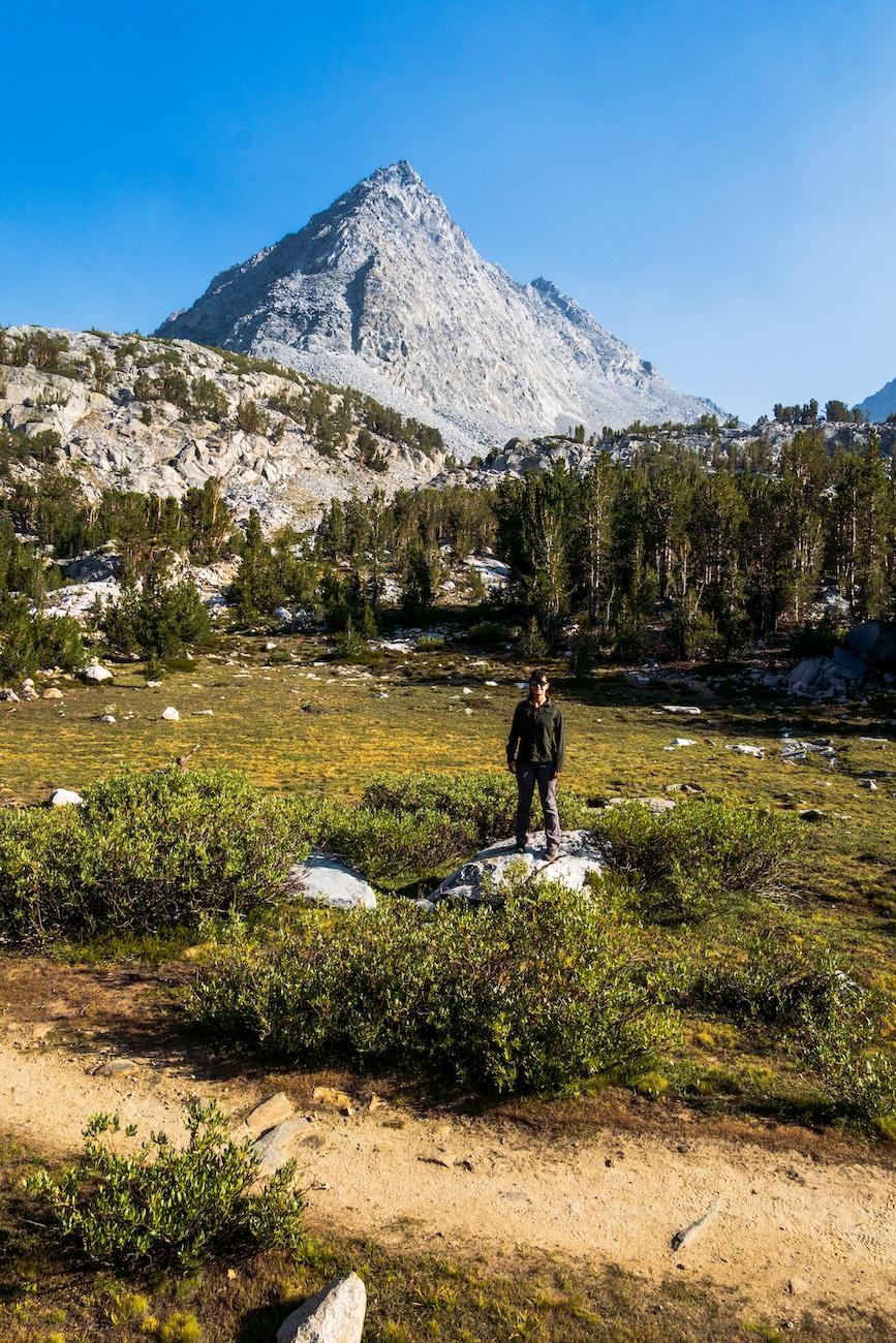 Sam Stych in an alpine meadow near Chickenfoot Lake in the Little Lakes Valley of the Eastern Sierras