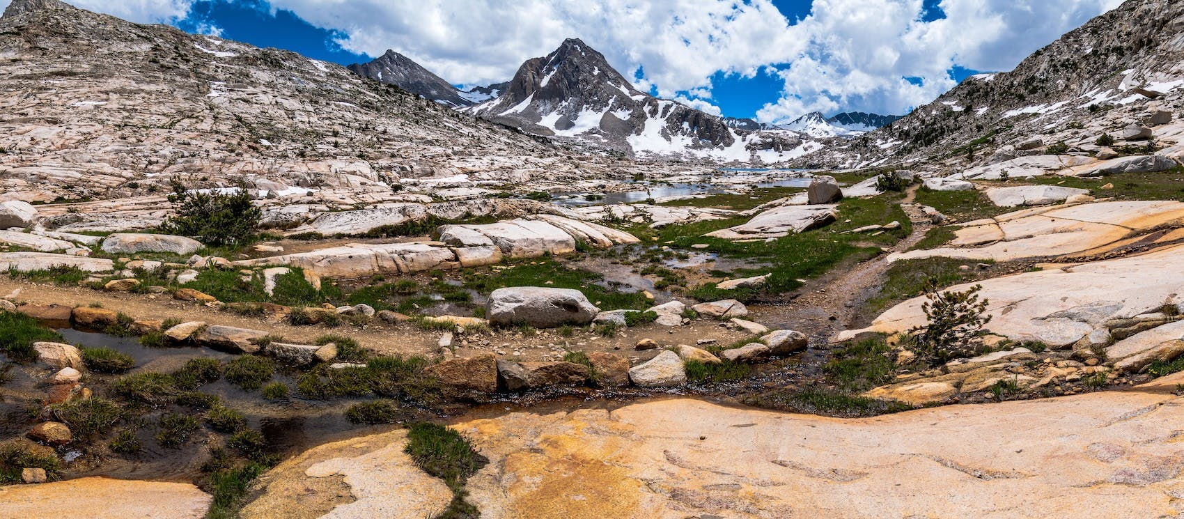 The outlet creek of Sapphire Lake in the Evolution Basin of Kings Canyon National Park