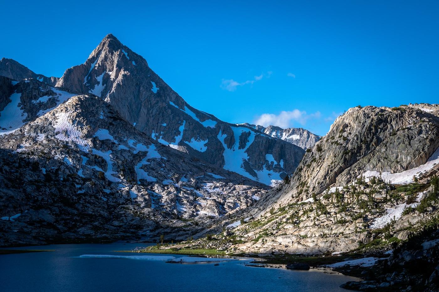 The mountains over Evolution Lake in Kings Canyon National Park
