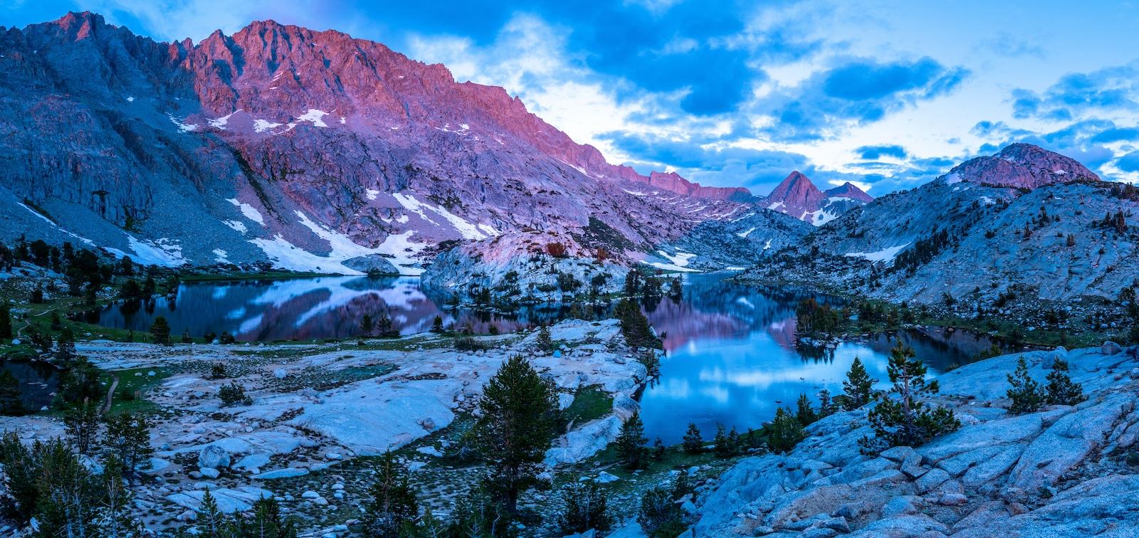 Sunset at Evolution Lake in Kings Canyon National Park