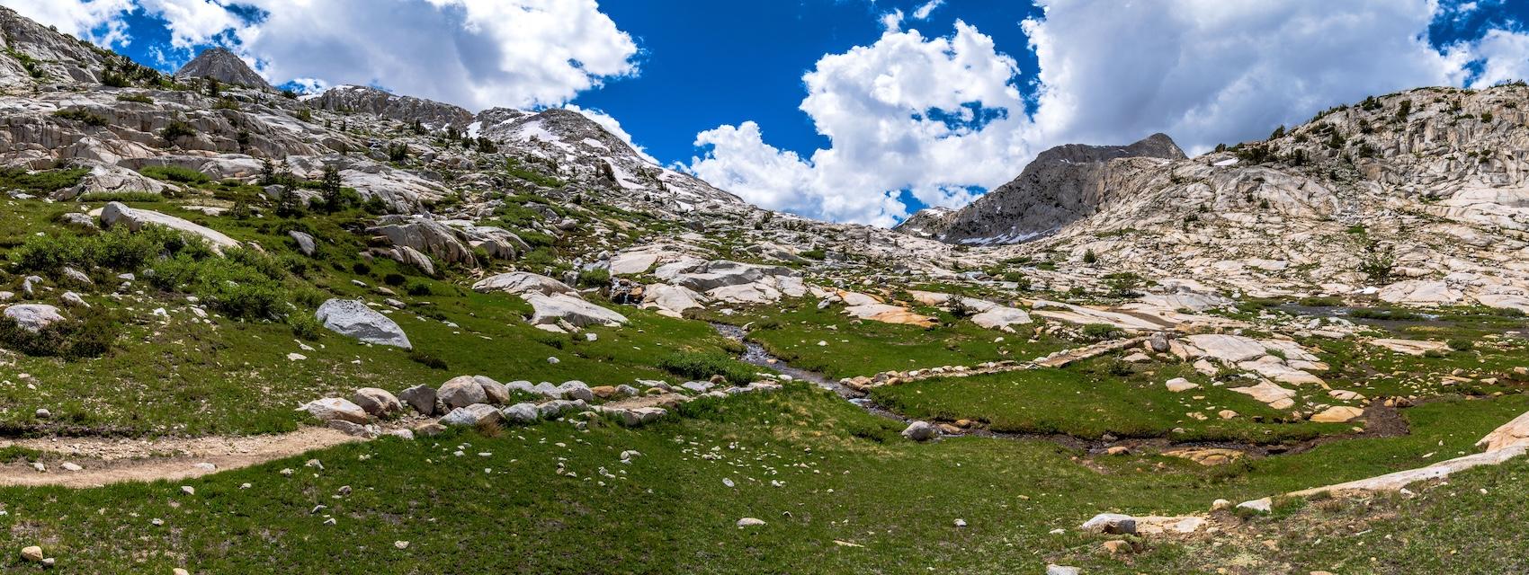 Green meadow in the Evolution Basin of Kings Canyon National Park