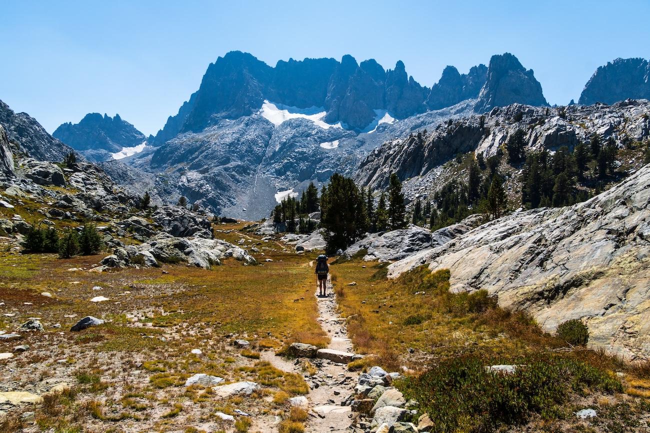 Sam Stych on the trail to Iceberg Lake in the Sierras