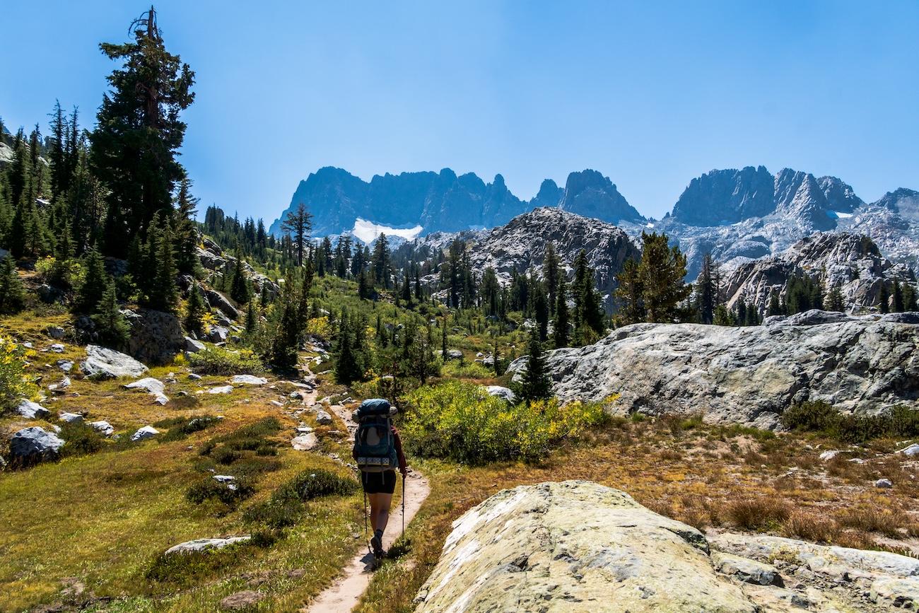 Sam Stych on the trail to Iceberg Lake in the Sierras