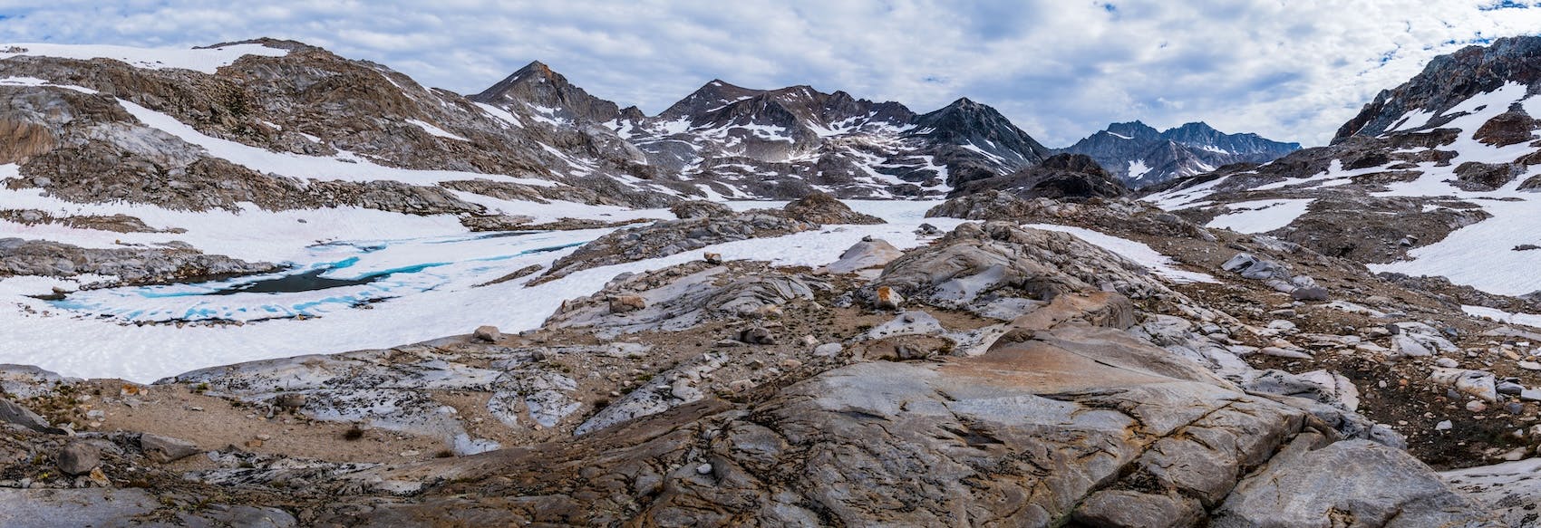 Frozen lakes below Muir Pass in Kings Canyon National Park