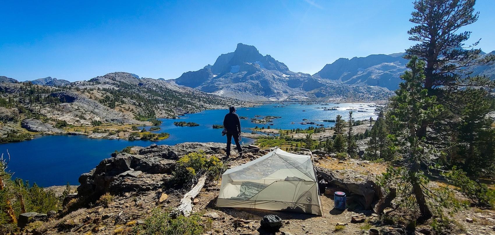 Panoramic view of Thousand Island Island Lake in the Sierras. Photo by Brock Dallman
