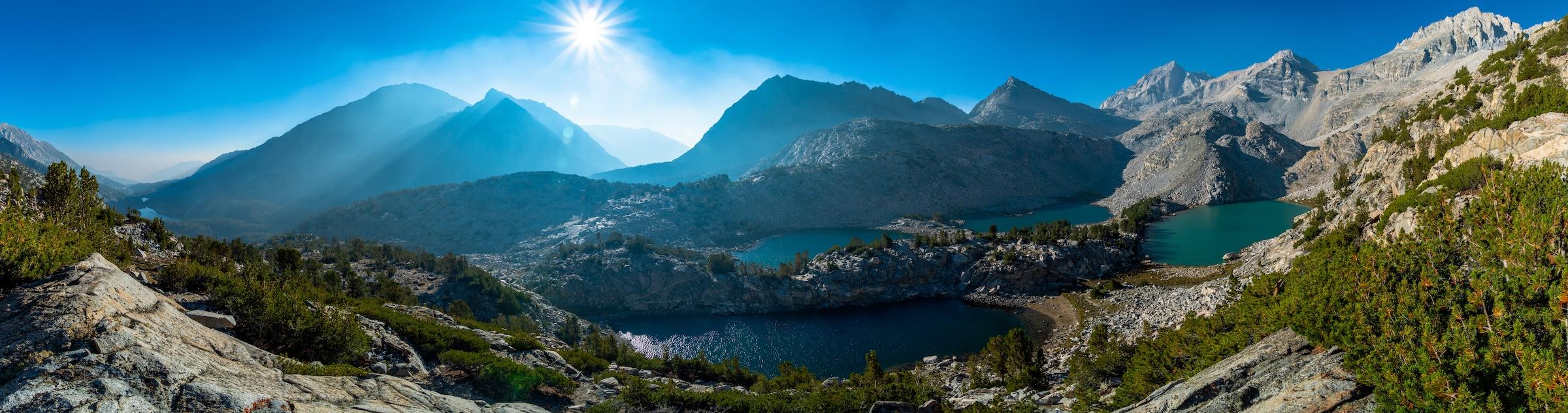 Panorama of Treasure Lakes in The Little Lakes Valley of the Sierras. Photo by Brock Dallman