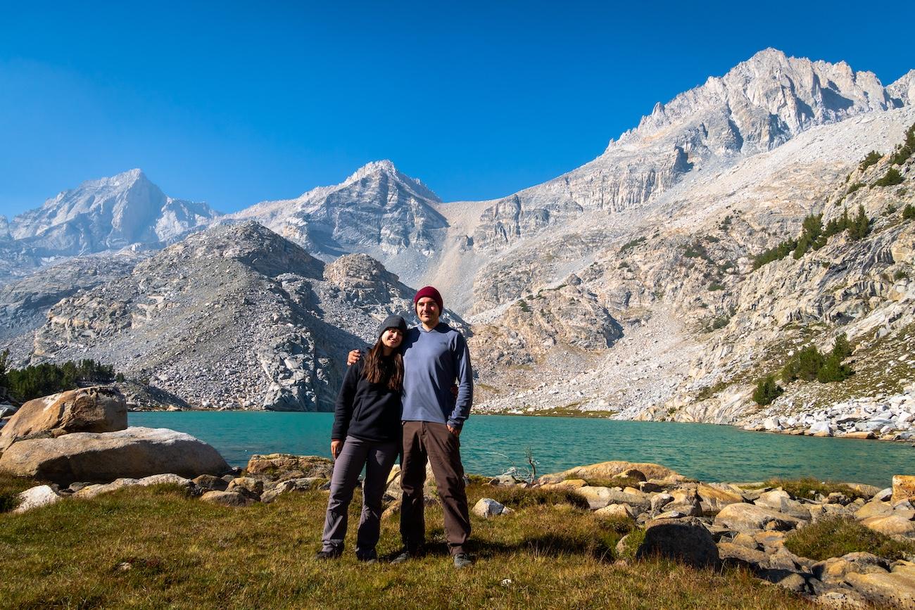 Brock Dallman and Sam Stych at upper Treasure Lake in The Little Lakes Valley of the Sierras. Photo by Brock Dallman