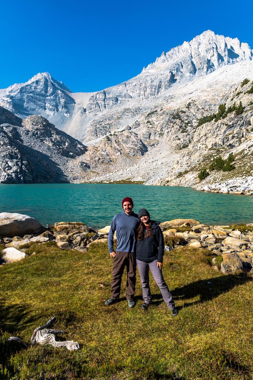Brock Dallman and Sam Stych at upper Treasure Lake in The Little Lakes Valley of the Sierras. Photo by Brock Dallman