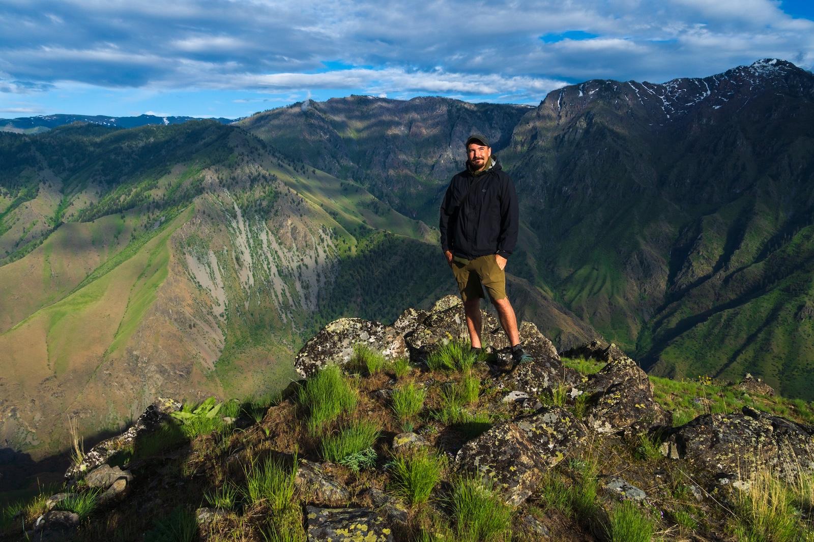 Brock Dallman at a scenic viewpoint in Hells Canyon