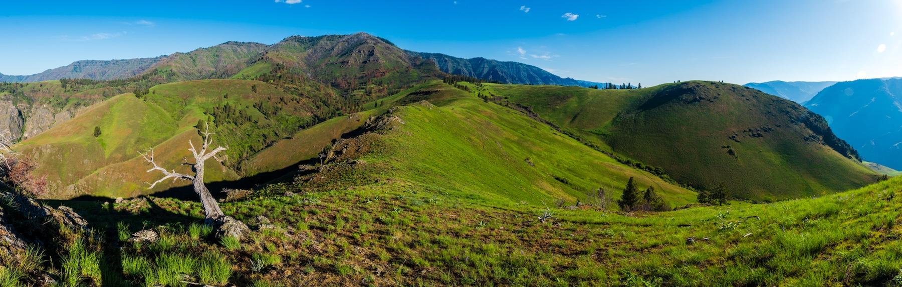 Panorama of Hat Point and the Hat Creek drainage in Hells Canyon