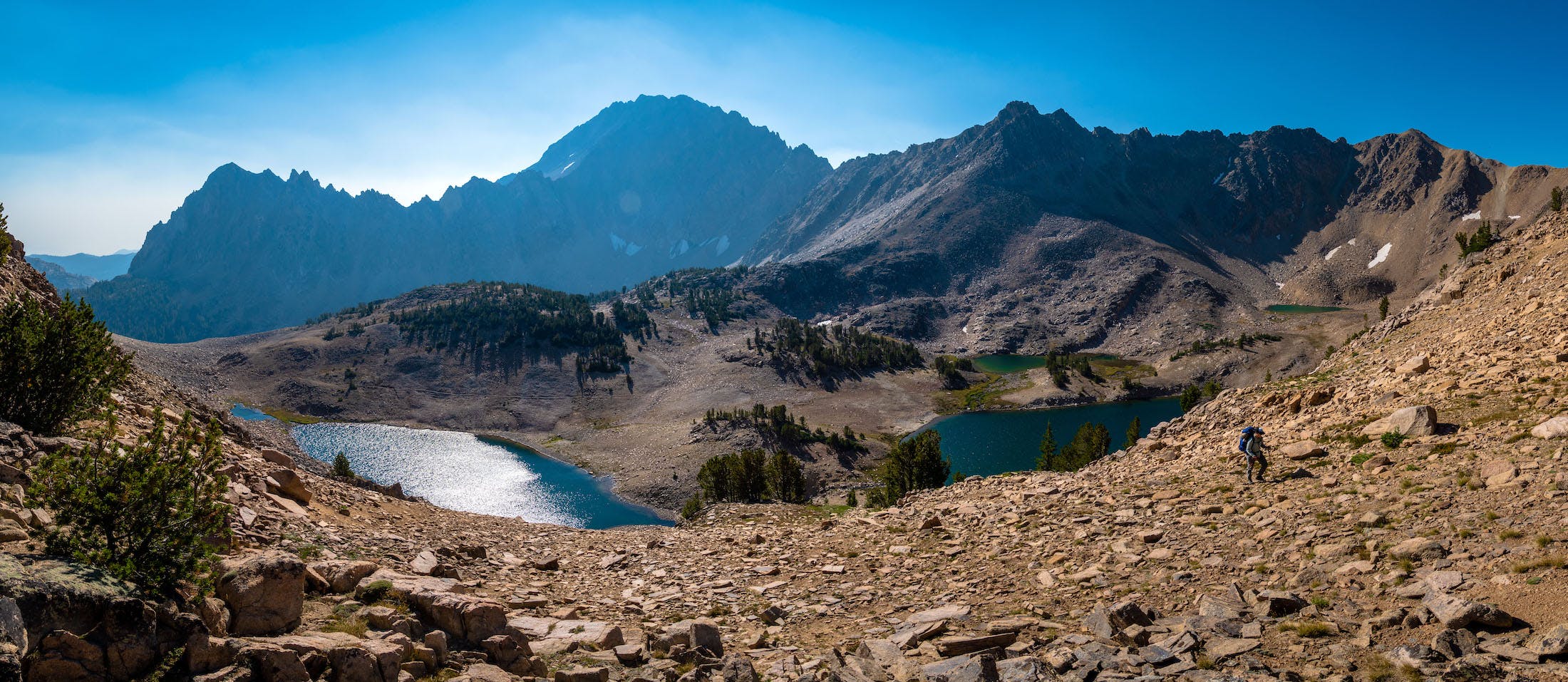 Panorama of the Four Lakes Basin in the White Clouds Mountains of Idaho