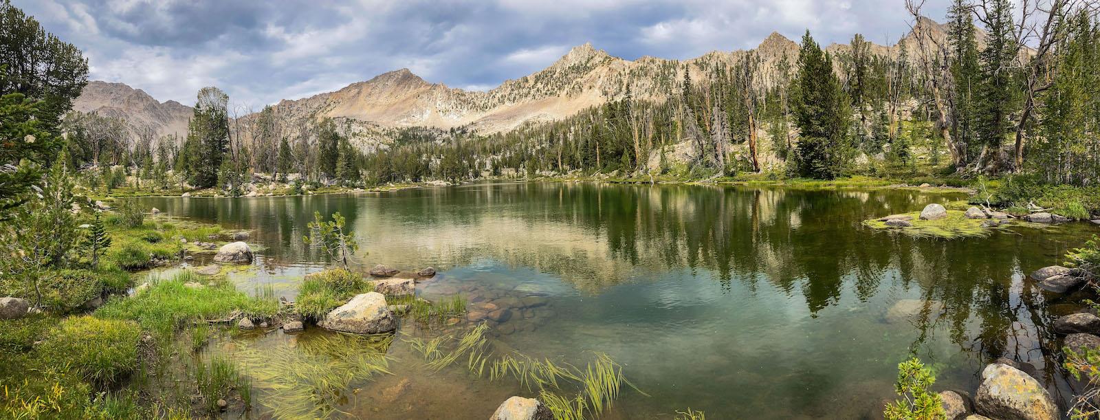 Hourglass Lake in the Boulder Chain Lakes Basin along the White Clouds Loop in Idaho