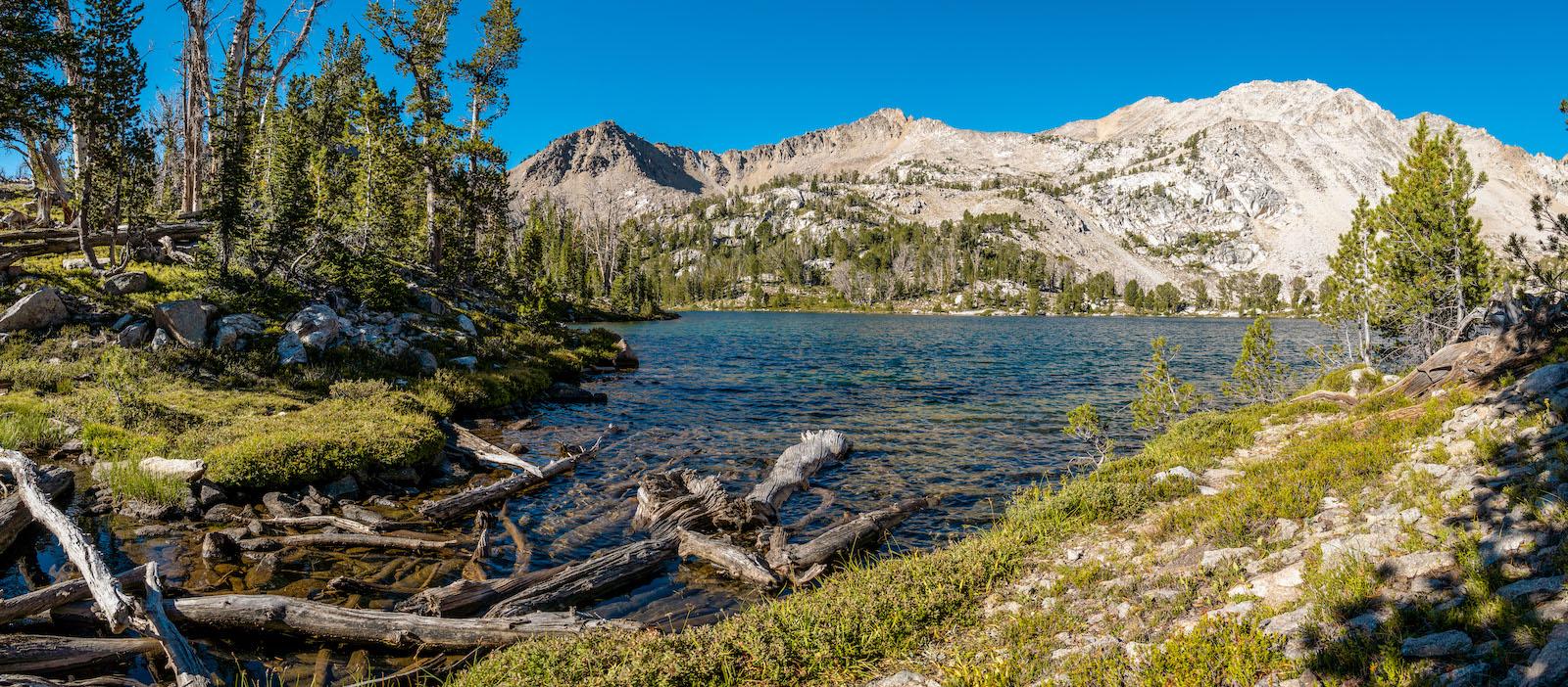 Panorama of Hummock Lake, in the Boulder Chain Lakes along Idaho's White Clouds Loop