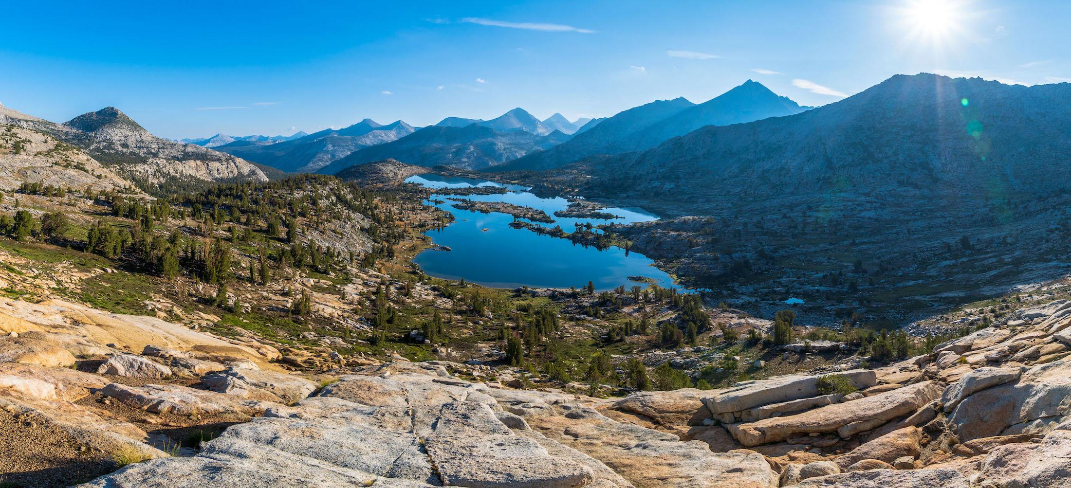 Panorama of Marie Lake along the John Muir Trail - Pacific Crest Trail