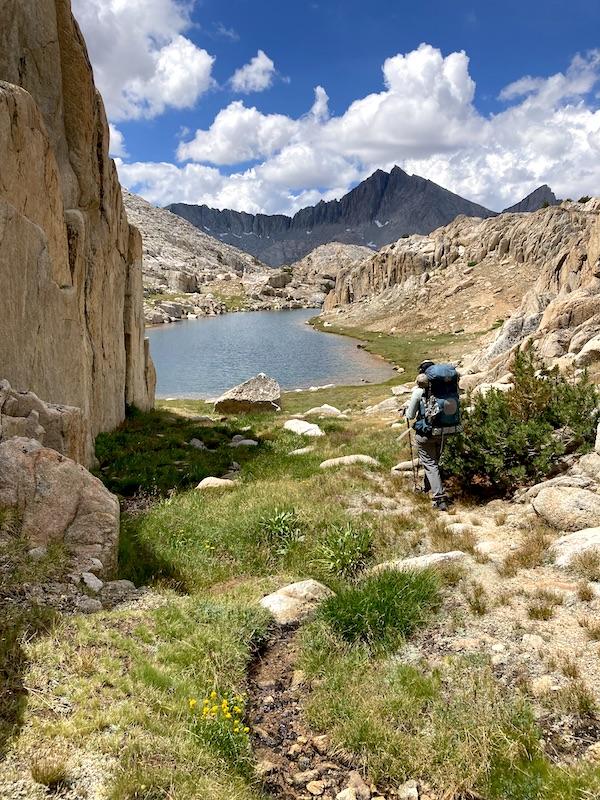 Sam hiking off trail in the Bear Lakes Basin, Eastern Sierras, California