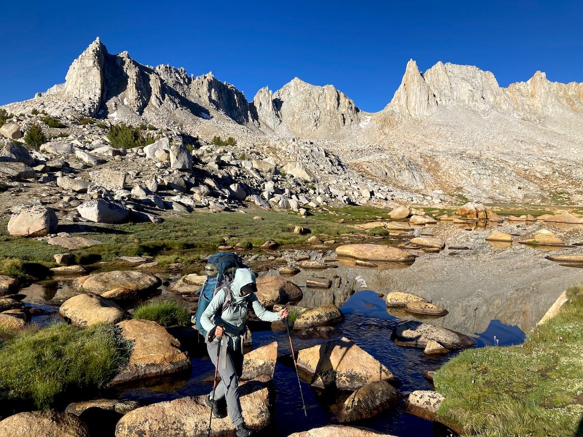Sam hiking up to Italy Pass, Eastern Sierras