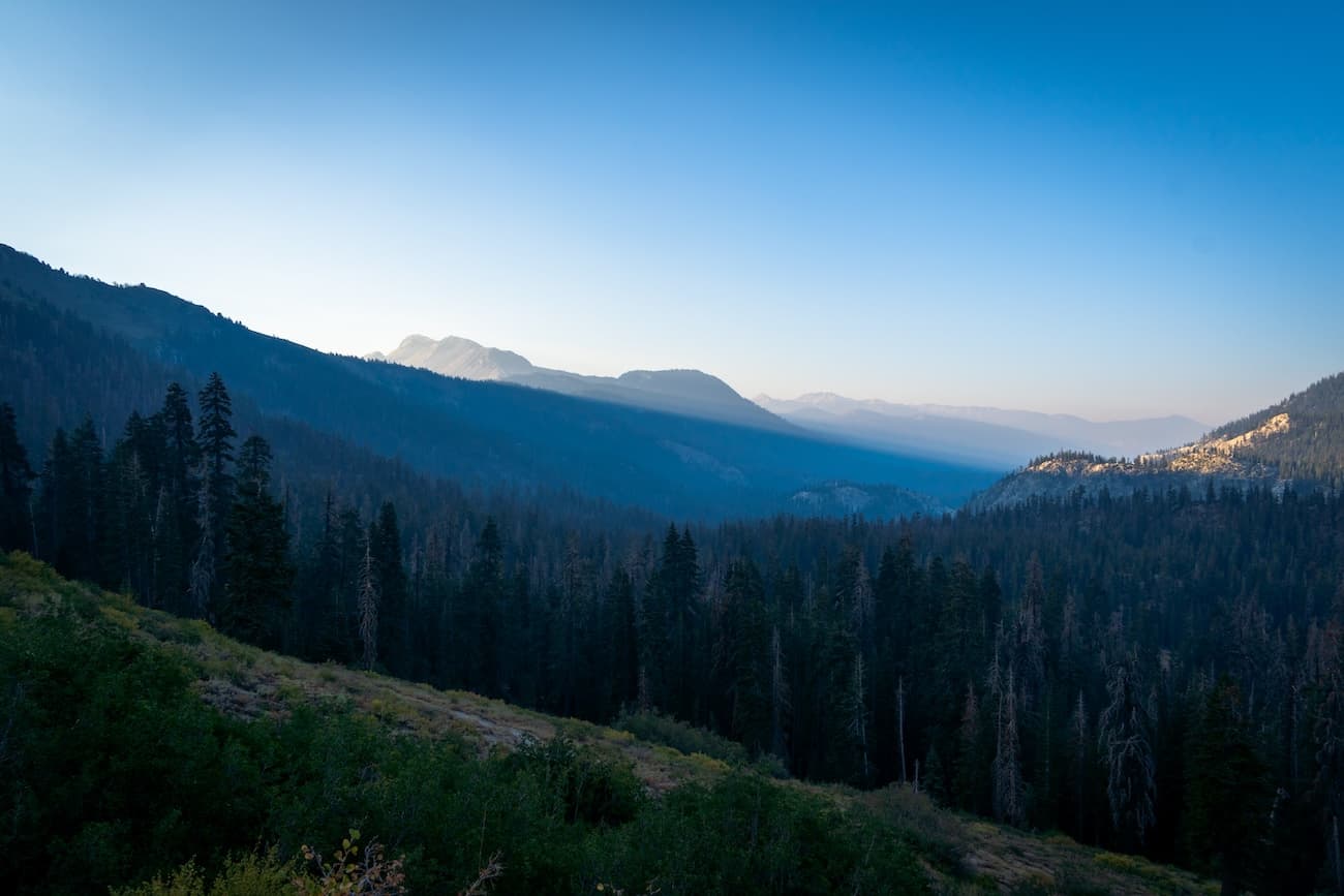 Looking back at Agnew Meadows in the Sierra
