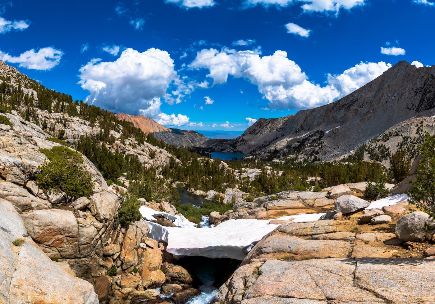 Blue Lake from Baboon Lakes in the Sabrina Basin