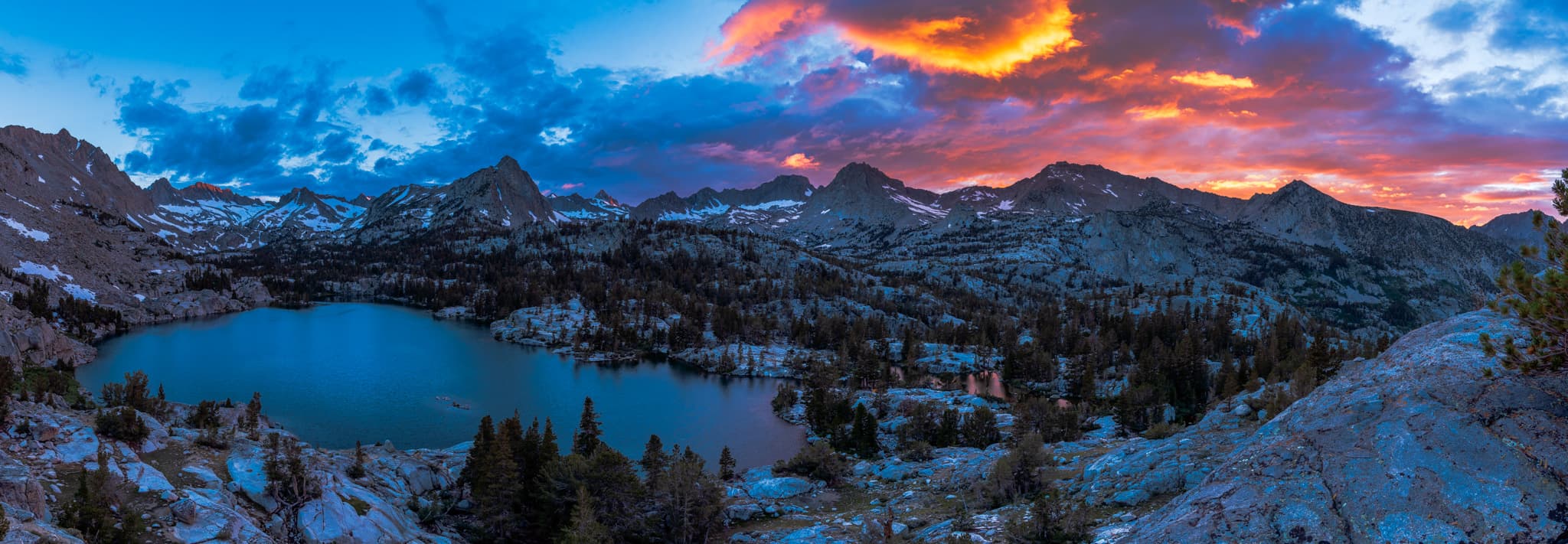 Beautiful sunset at Blue Lake in the Sabrina Basin. Photo by Brock Dallman