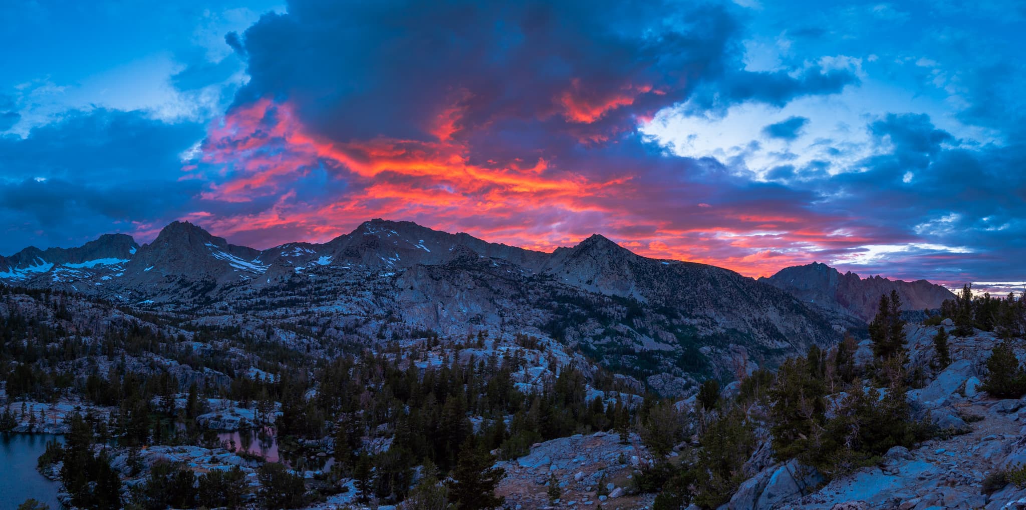 Beautiful sunset at Blue Lake in the Sabrina Basin. Photo by Brock Dallman