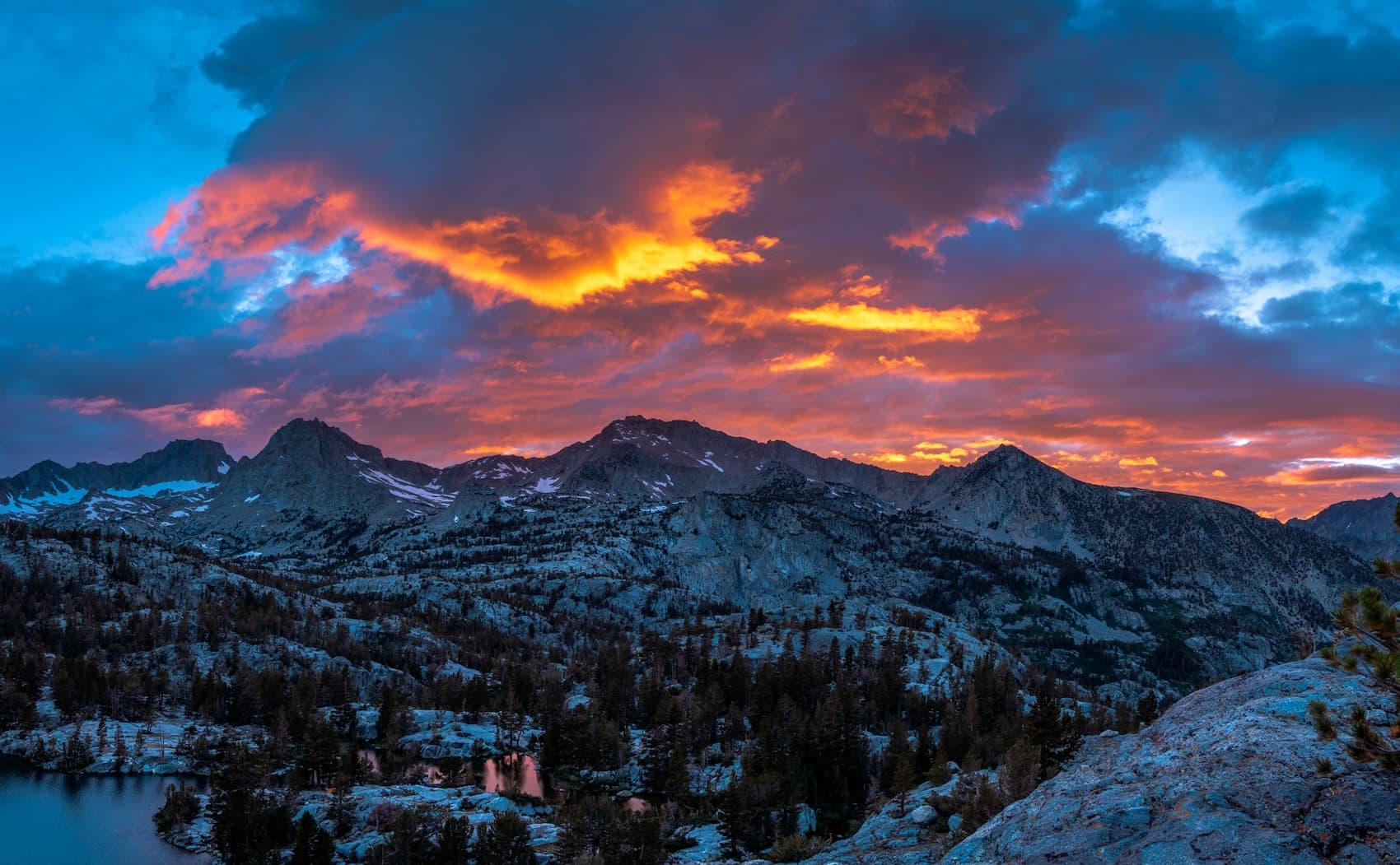Beautiful sunset at Blue Lake in the Sabrina Basin. Photo by Brock Dallman