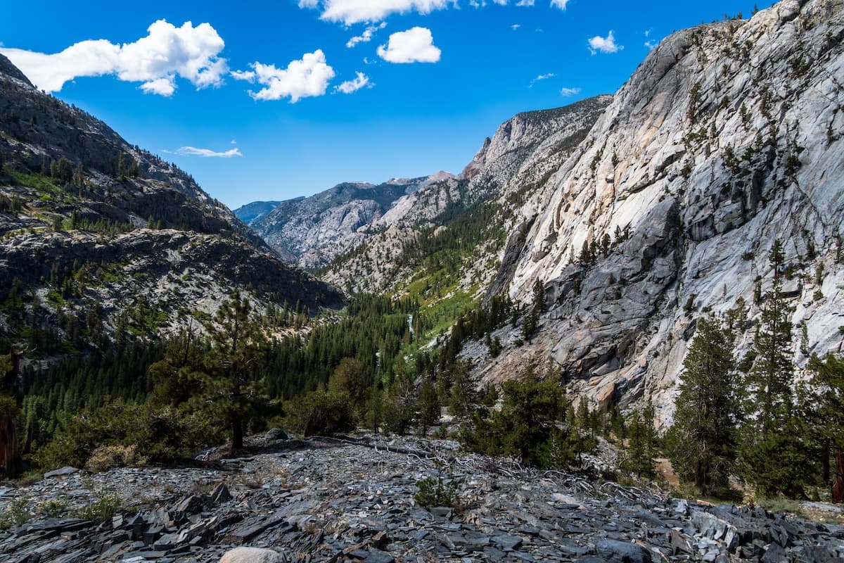 San Joaquin river running through the canyon in Kings Canyon National Park