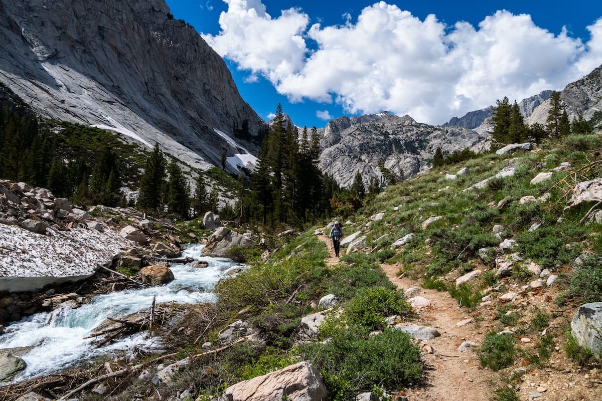 Sam hiking along the Middle Fork Kings River in Kings Canyon National Park.