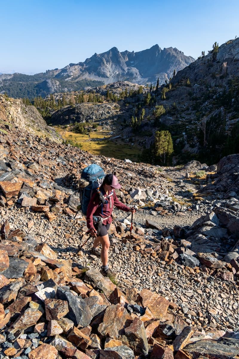Sam Stych hiking in the Sierras