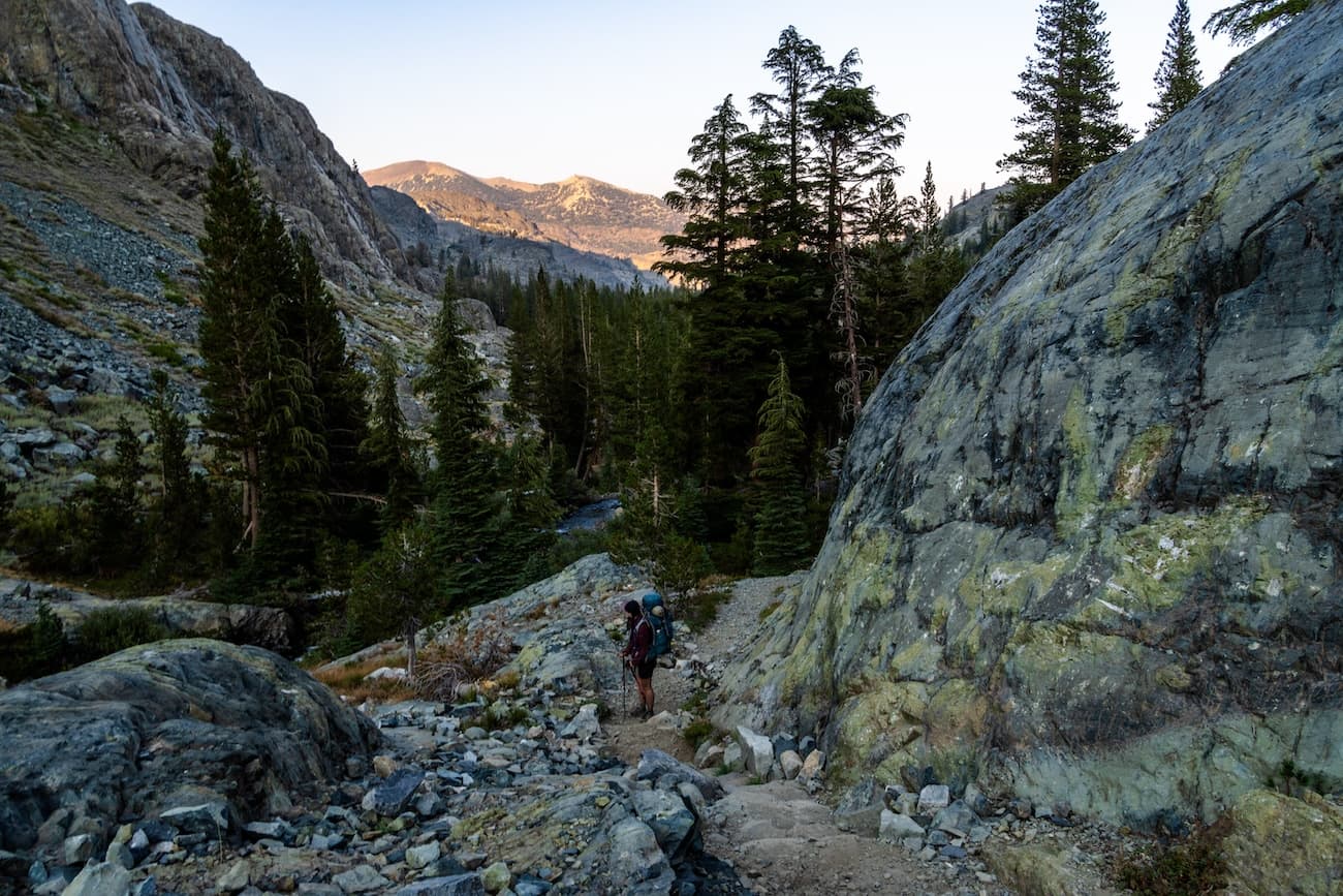 Sam Stych on the trail near Ediza Lake