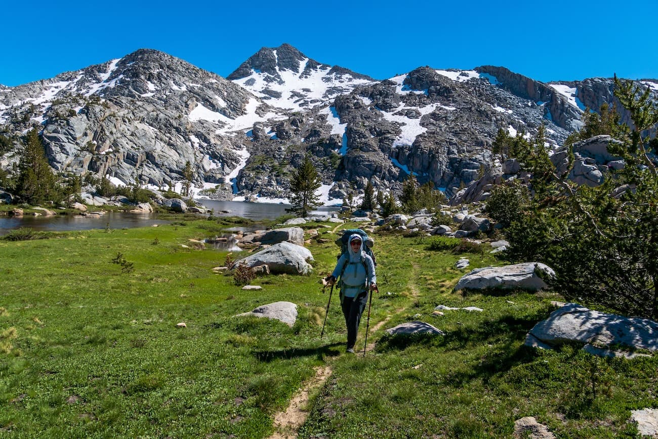 Sam Stych at Lower Golden Trout Lake in the Humphreys Basin