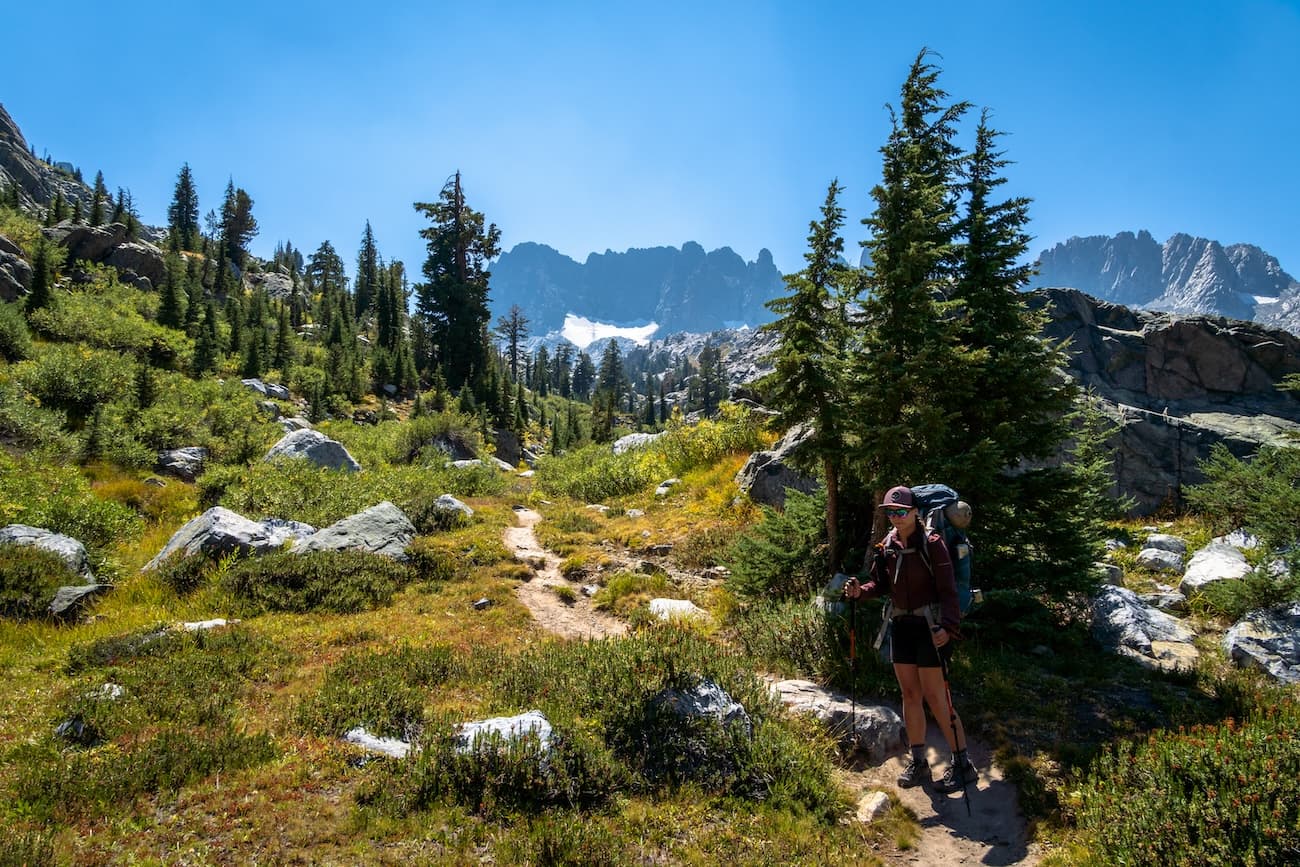 Sam Stych on the trail to Iceberg Lake in the Sierras