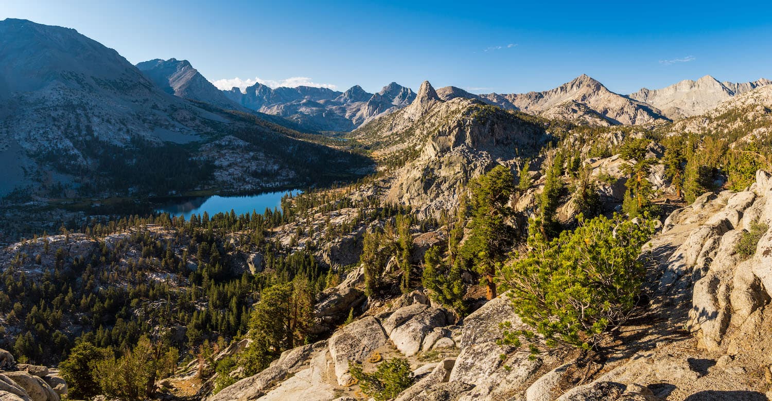 Rae Lakes Basin from high above