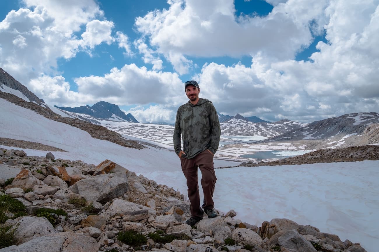 Brock Dallman at Muir Pass on the John Muir Trail/Pacific Crest Trail