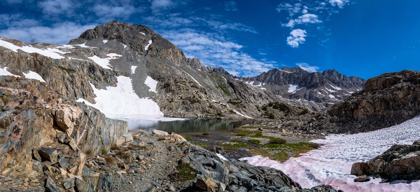 Helen Lake along the John Muir Trail at Kings Canyon National Park in the Sierras