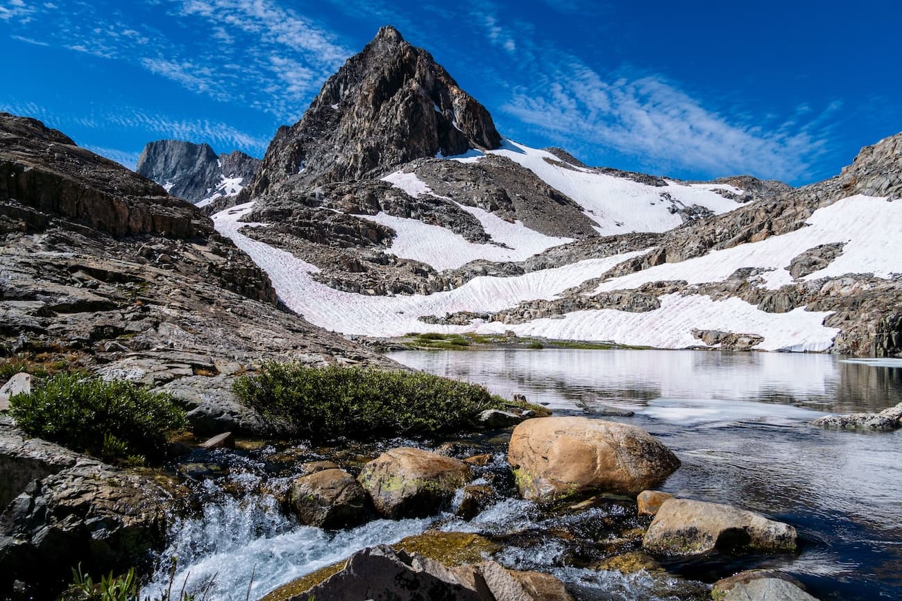 Helen Lake along the John Muir Trail at Kings Canyon National Park in the Sierras