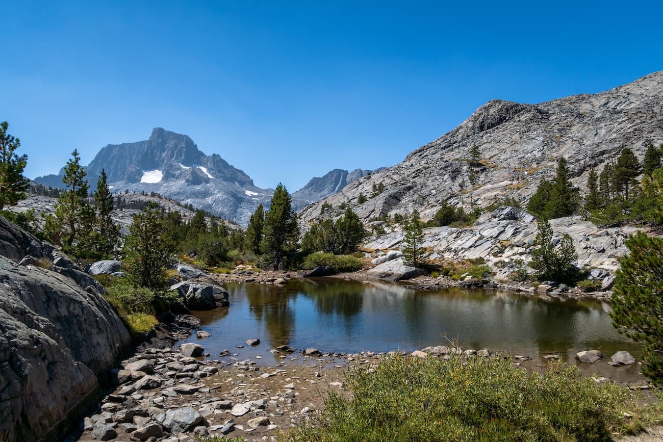 Views along the Pacific Crest Trail near Thousand Island Lake in Ansel Adams Wilderness of the Sierras