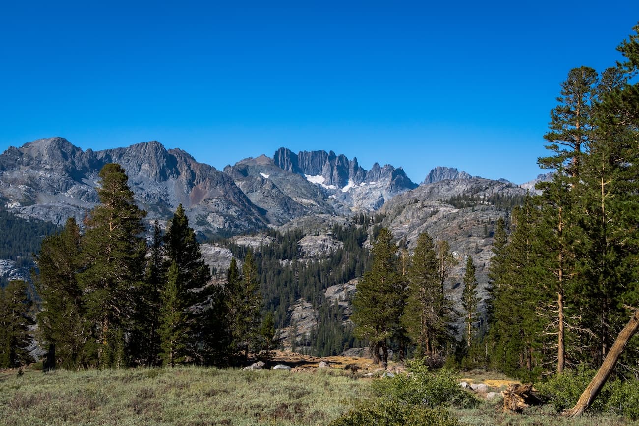 Views along the Pacific Crest Trail near Thousand Island Lake in Ansel Adams Wilderness of the Sierras