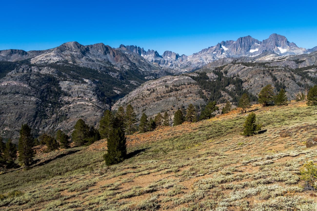 Views along the Pacific Crest Trail near Thousand Island Lake in Ansel Adams Wilderness of the Sierras
