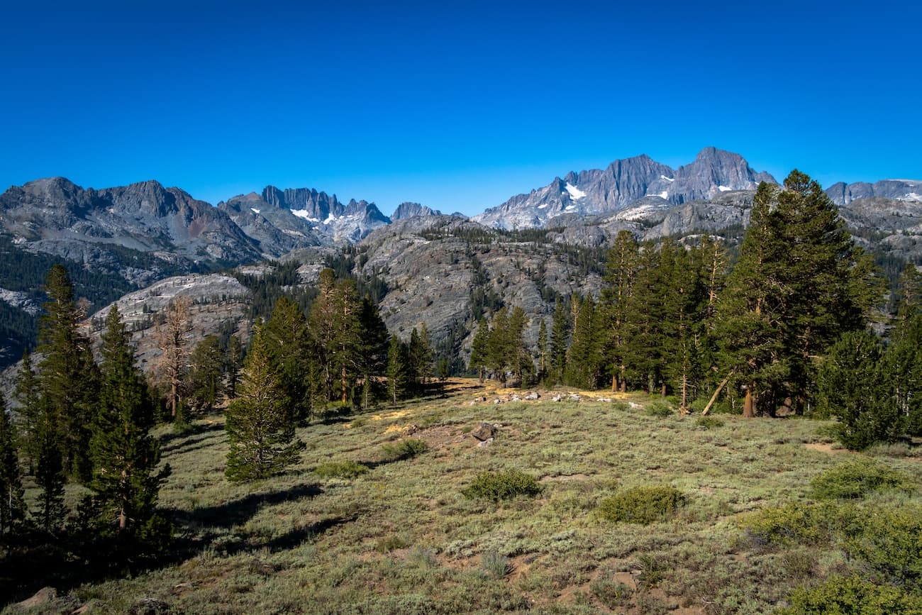Views along the Pacific Crest Trail near Thousand Island Lake in Ansel Adams Wilderness of the Sierras