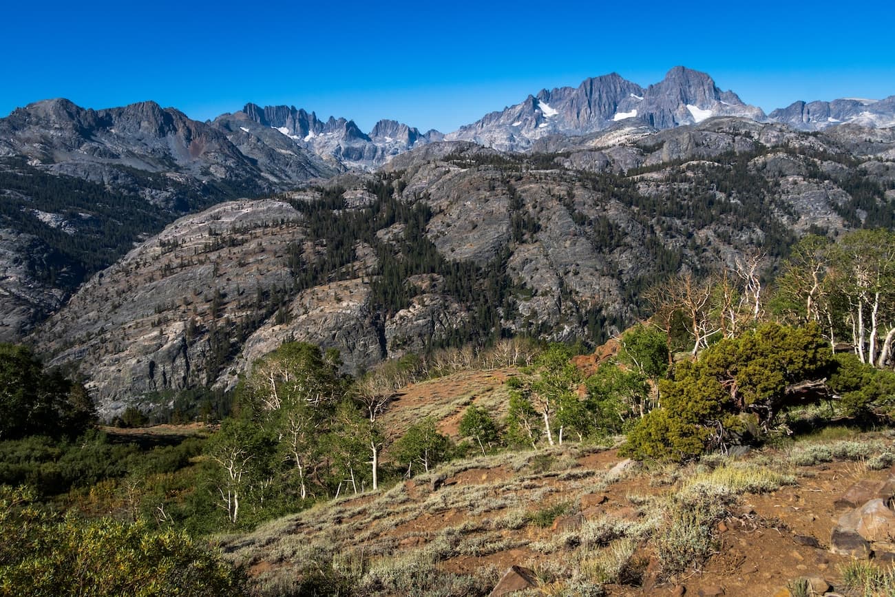 Views along the Pacific Crest Trail near Thousand Island Lake in Ansel Adams Wilderness of the Sierras
