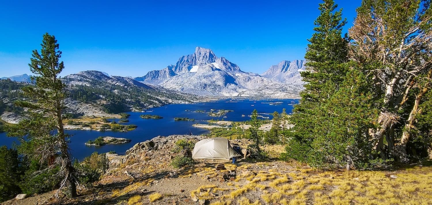 Panoramic view of Thousand Island Island Lake in the Sierras. Photo by Brock Dallman