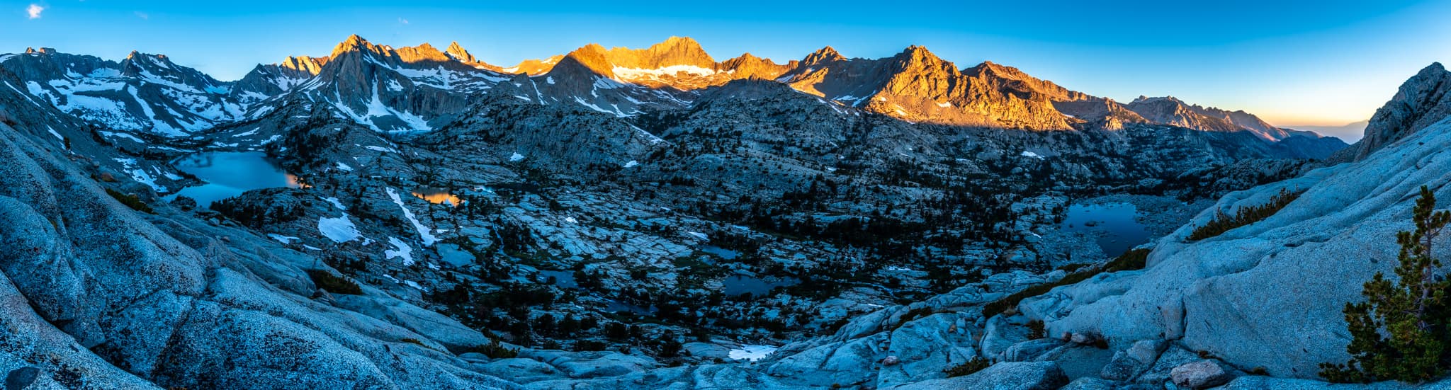 Panoramic sunrise over the Sabrina Basin. Photo by Brock Dallman