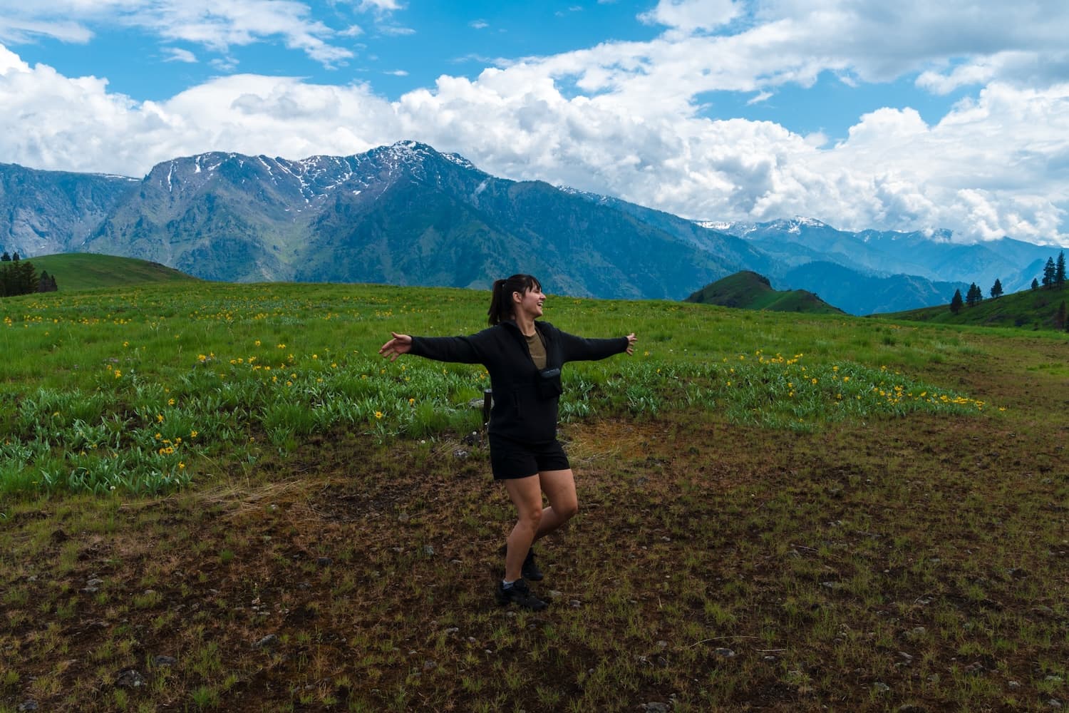 Sam Stych frolicking in Hells Canyon