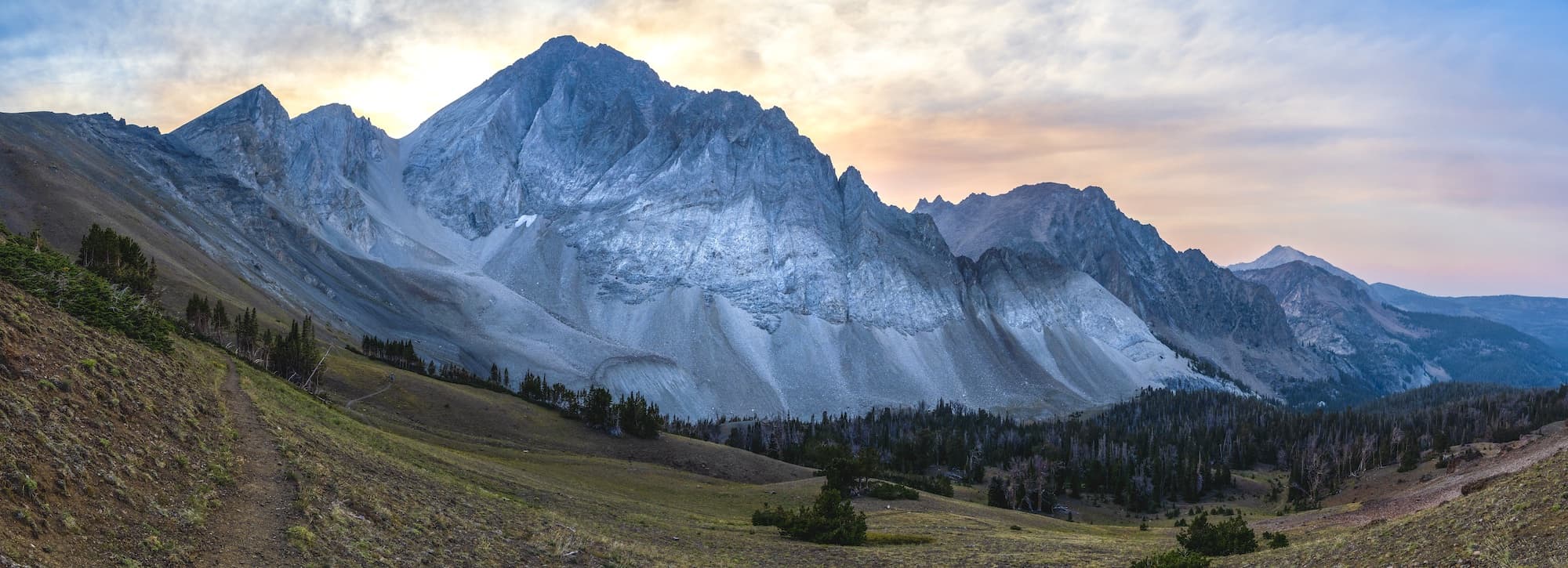 The Castle Divide at dusk in the White Clouds Mountains of Idaho