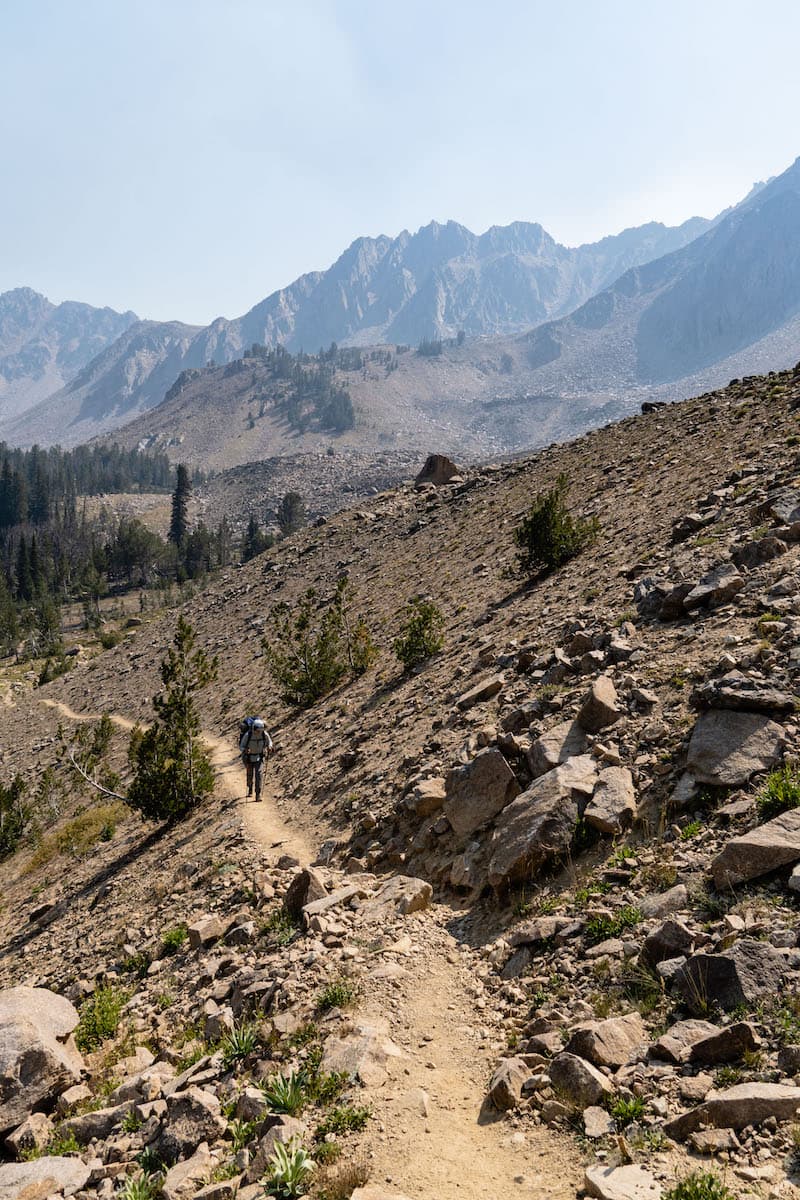 Sam Stych hiking towards the Ants Basin on the White Clouds Loop trail in Idaho