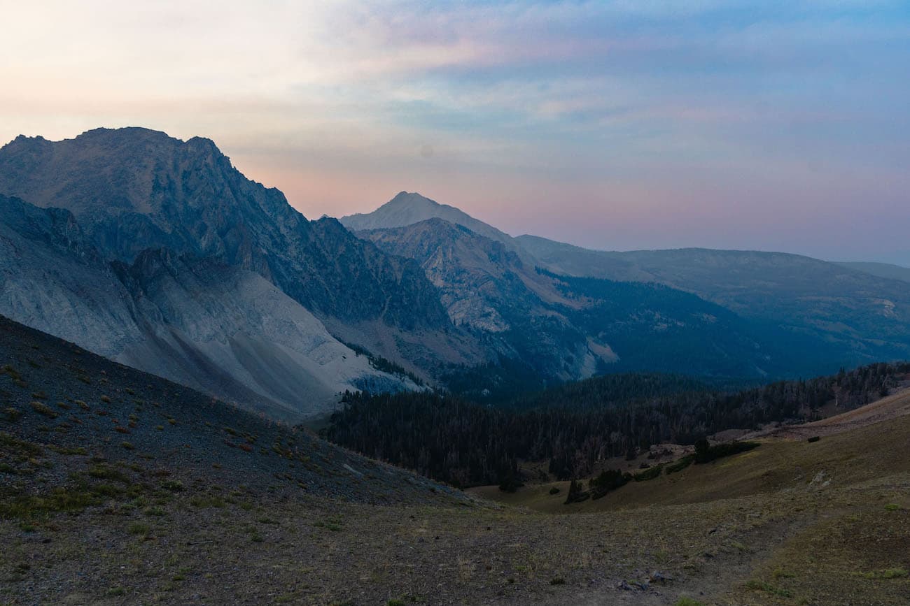 Castle Peak from the Castle Divide at dusk