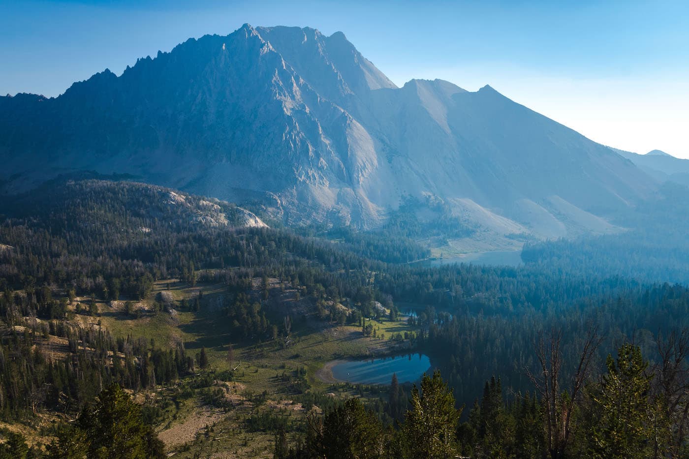 Morning shot of Castle Peak in Idaho's White Clouds Mountains