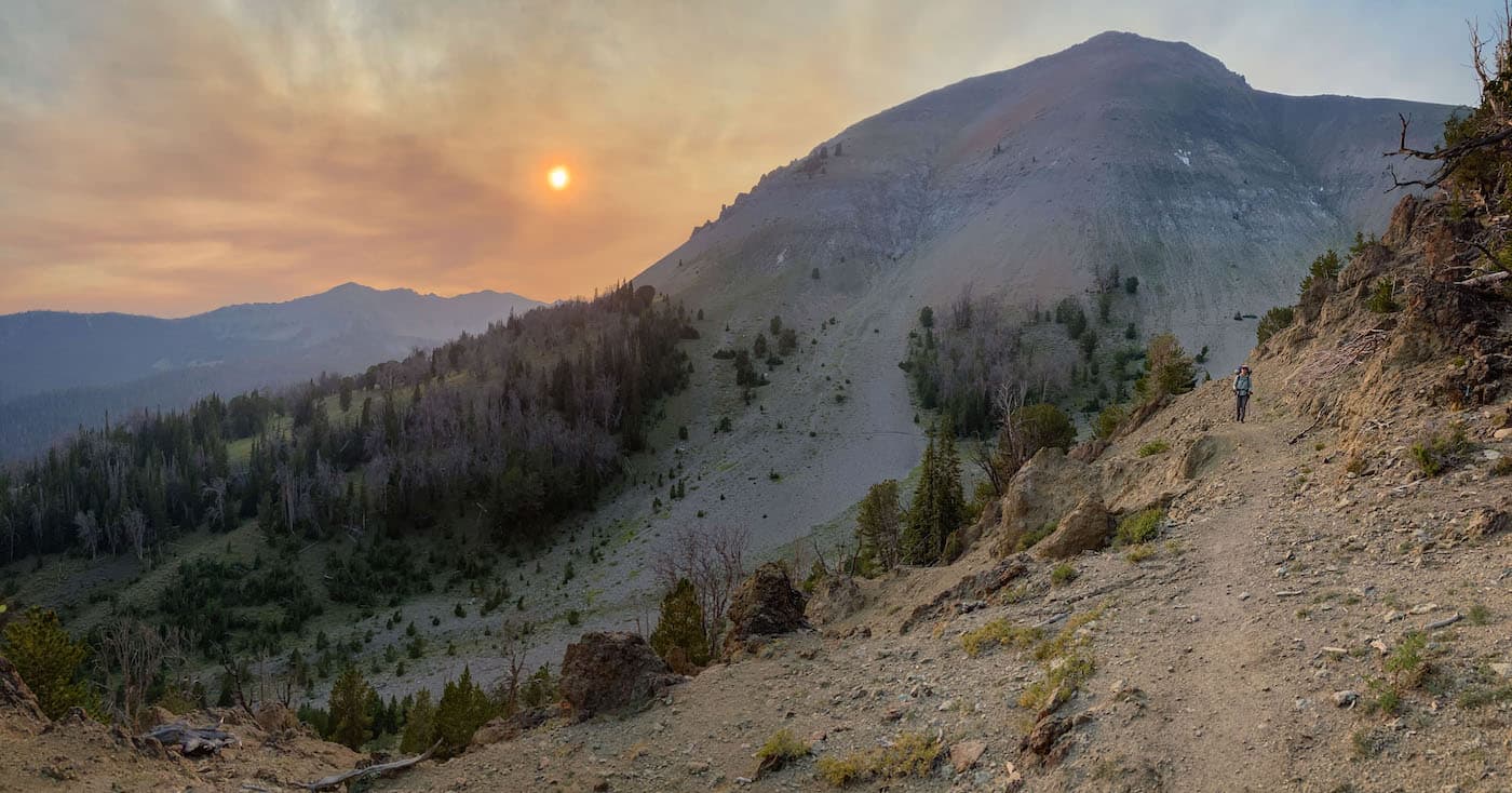 Sam Stych hiking the trail up to the Castle Divide