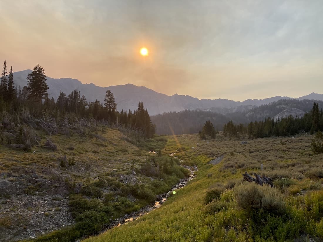 Hazy afternoon Sun over the Chamberlain Basin